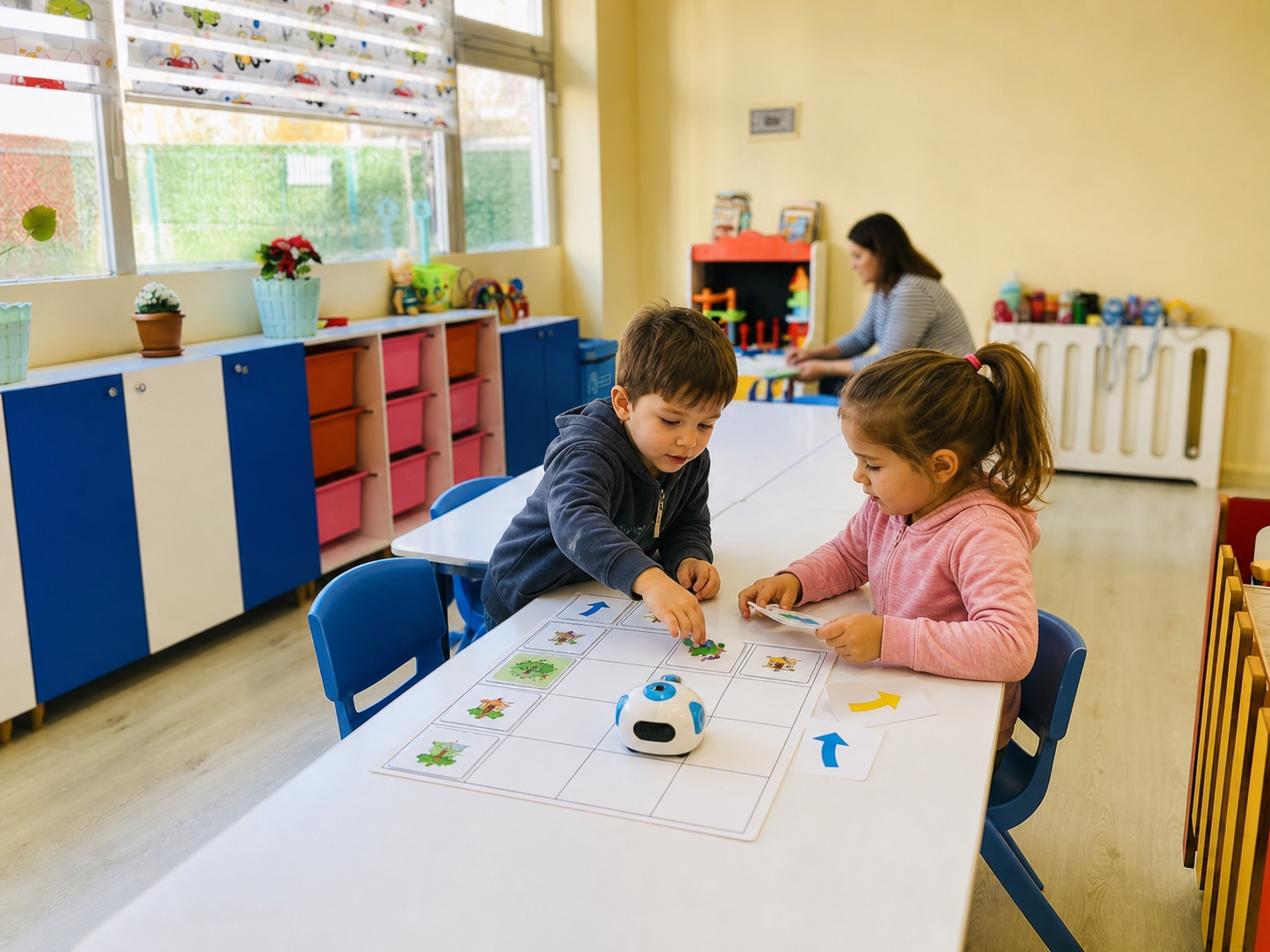 Ekransız kodlama etkinliği yapan çocuklar — temsilî görsel